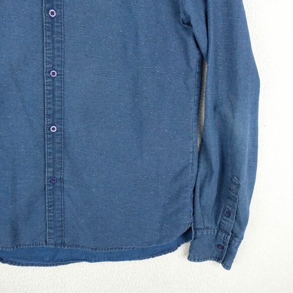 RVLT Shirt Mens Extra Large Blue Button Down Long Sleeve Casual Retro Please se - Picture 3 of 8
